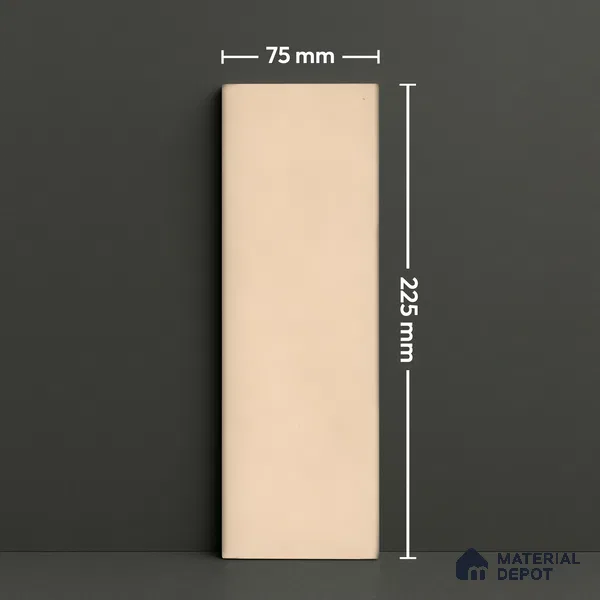 Plain Solid Look  Tile TL 07615 G Hook Creama 9 inch x 3 inch Vitrified Matte Finish - 9 mm  | 2 mm Spacer is Mandatory (Sample)