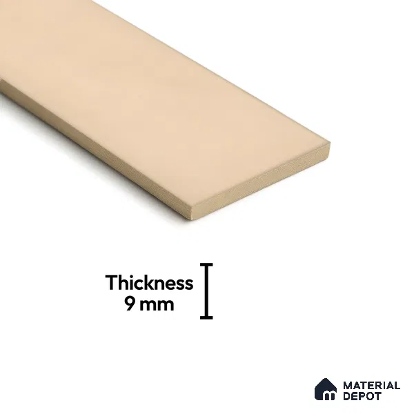 Plain Solid Look  Tile TL 07615 G Hook Creama 9 inch x 3 inch Vitrified Matte Finish - 9 mm  | 2 mm Spacer is Mandatory (Sample)