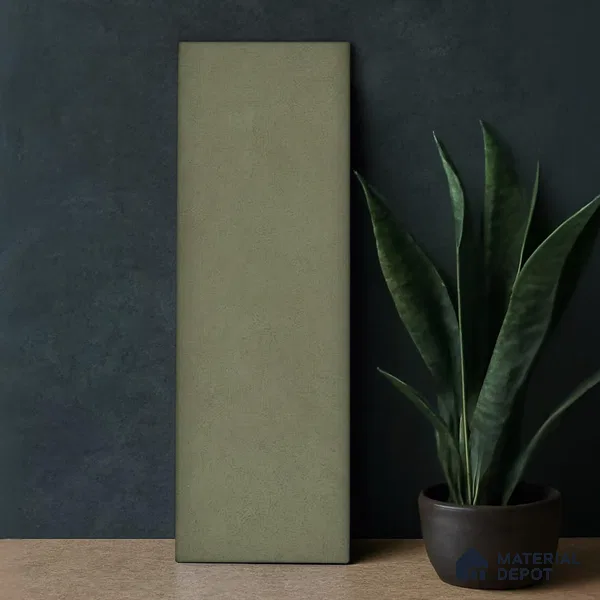 Plain Solid Look  Tile TL 07615 I Hook Green 9 inch x 3 inch Vitrified Matte Finish - 9 mm  | 2 mm Spacer is Mandatory