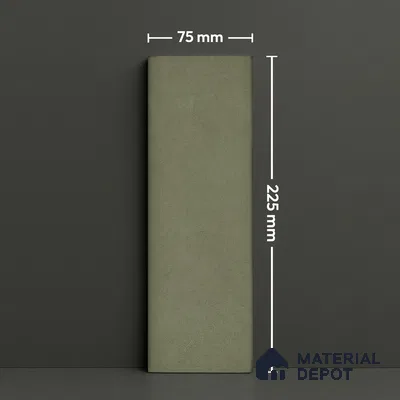 Plain Solid Look  Tile TL 07615 I Hook Green 9 inch x 3 inch Vitrified Matte Finish - 9 mm  | 2 mm Spacer is Mandatory