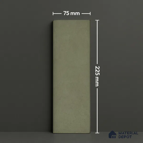 Plain Solid Look  Tile TL 07615 I Hook Green 9 inch x 3 inch Vitrified Matte Finish - 9 mm  | 2 mm Spacer is Mandatory