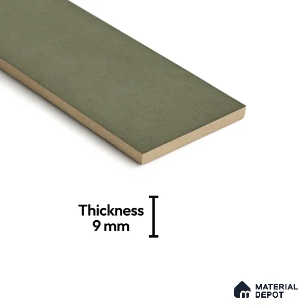 Plain Solid Look  Tile TL 07615 I Hook Green 9 inch x 3 inch Vitrified Matte Finish - 9 mm  | 2 mm Spacer is Mandatory