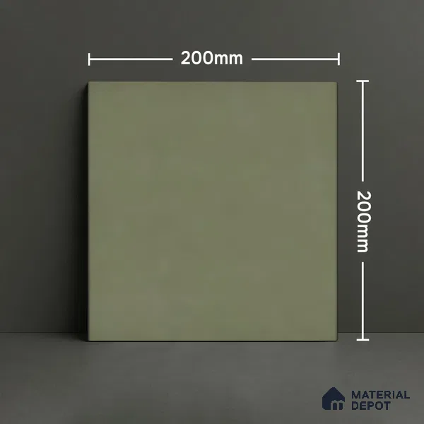 Subway Wall & Floor Tile TL 07615 J Coarse Green 8 inch x 8 inch Vitrified Matte Finish - 9 mm  | 2 mm Spacer is Mandatory | Please Expect a Slight Variation of Pattern (Sample)