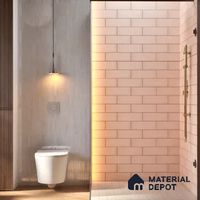 Plain Solid Look  Tile TL 07615 K Hook Pink 9 inch x 3 inch Vitrified Matte Finish - 9 mm  | 2 mm Spacer is Mandatory (Sample)