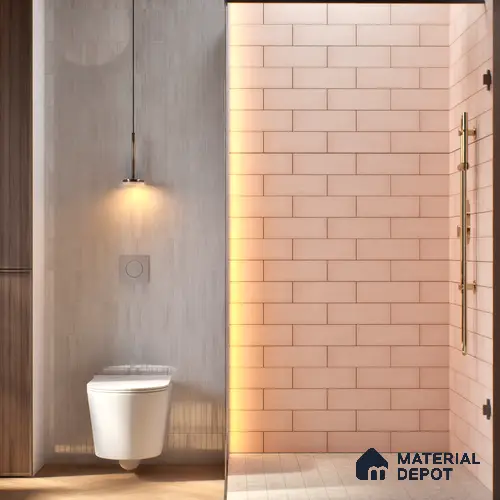 Plain Solid Look Tile TL 07615 K Hook Pink 9 inch x 3 inch Vitrified Matte Finish - 9 mm | 2 mm Spacer is Mandatory