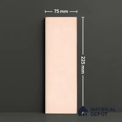Plain Solid Look  Tile TL 07615 K Hook Pink 9 inch x 3 inch Vitrified Matte Finish - 9 mm  | 2 mm Spacer is Mandatory (Sample)