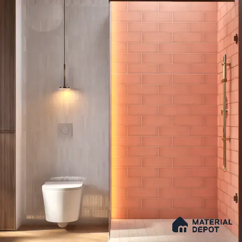 Plain Solid Look  Tile TL 07615 M Hook Red 9 inch x 3 inch Vitrified Matte Finish - 9 mm  | 2 mm Spacer is Mandatory