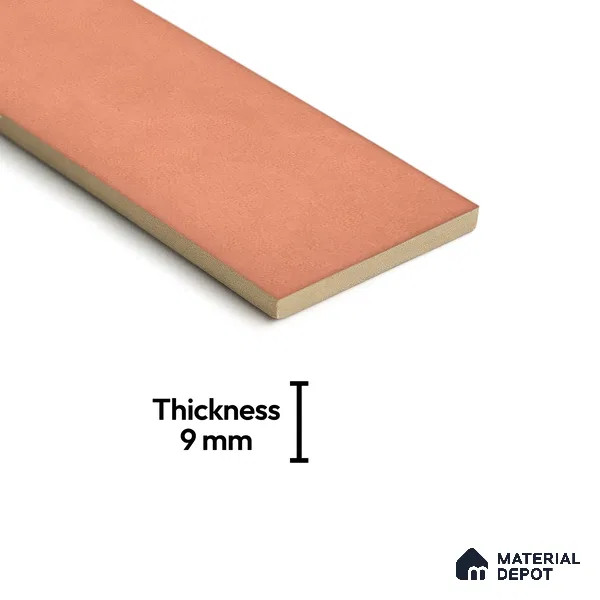 Plain Solid Look  Tile TL 07615 M Hook Red 9 inch x 3 inch Vitrified Matte Finish - 9 mm  | 2 mm Spacer is Mandatory (Sample)