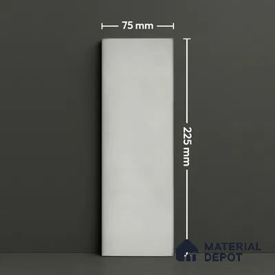 Plain Solid Look  Tile TL 07615 O Hook Steel Grey 9 inch x 3 inch Vitrified Matte Finish - 9 mm  | 2 mm Spacer is Mandatory (Sample)