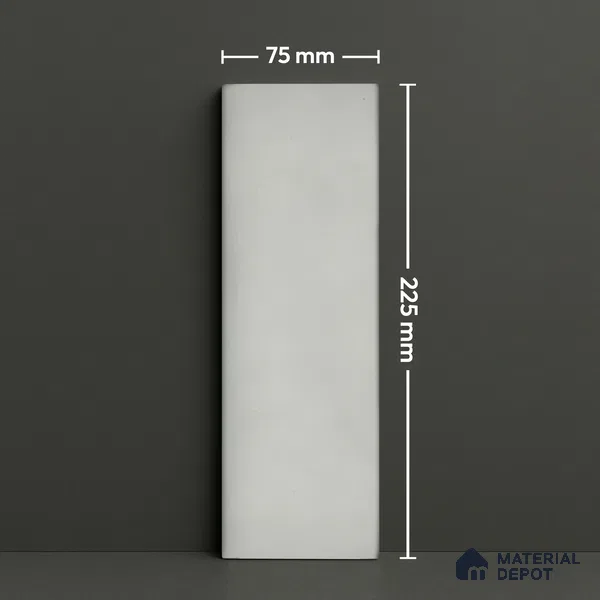 Plain Solid Look  Tile TL 07615 O Hook Steel Grey 9 inch x 3 inch Vitrified Matte Finish - 9 mm  | 2 mm Spacer is Mandatory (Sample)