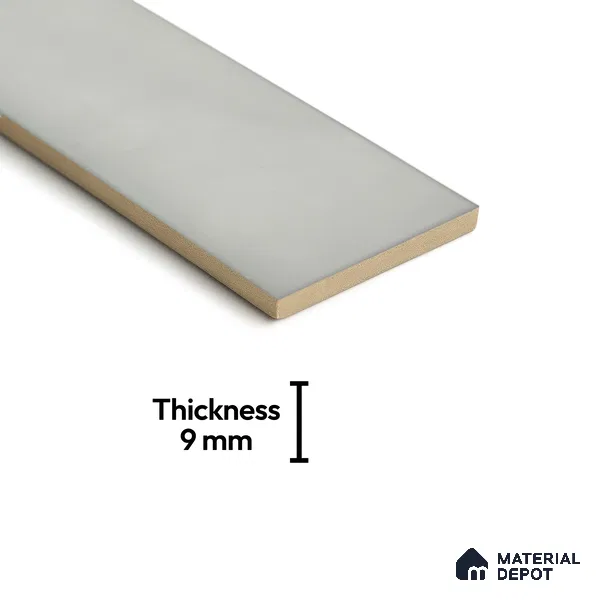 Plain Solid Look  Tile TL 07615 O Hook Steel Grey 9 inch x 3 inch Vitrified Matte Finish - 9 mm  | 2 mm Spacer is Mandatory (Sample)