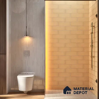 Plain Solid Look  Tile TL 07615 Q Hook Yellow 9 inch x 3 inch Vitrified Matte Finish - 9 mm  | 2 mm Spacer is Mandatory (Sample)