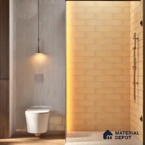Plain Solid Look Tile TL 07615 Q Hook Yellow 9 inch x 3 inch Vitrified Matte Finish - 9 mm | 2 mm Spacer is Mandatory