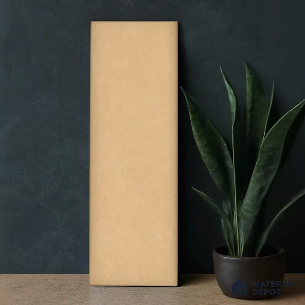 Plain Solid Look  Tile TL 07615 Q Hook Yellow 9 inch x 3 inch Vitrified Matte Finish - 9 mm  | 2 mm Spacer is Mandatory (Sample)