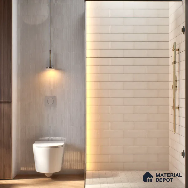 Plain Solid Look Tile TL 07615 Hook Bianco 9 inch x 3 inch Vitrified Matte Finish - 9 mm | 2 mm Spacer is Mandatory
