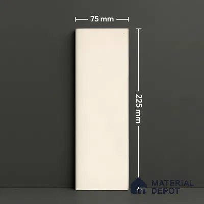 Plain Solid Look  Tile TL 07615 Hook Bianco 9 inch x 3 inch Vitrified Matte Finish - 9 mm  | 2 mm Spacer is Mandatory