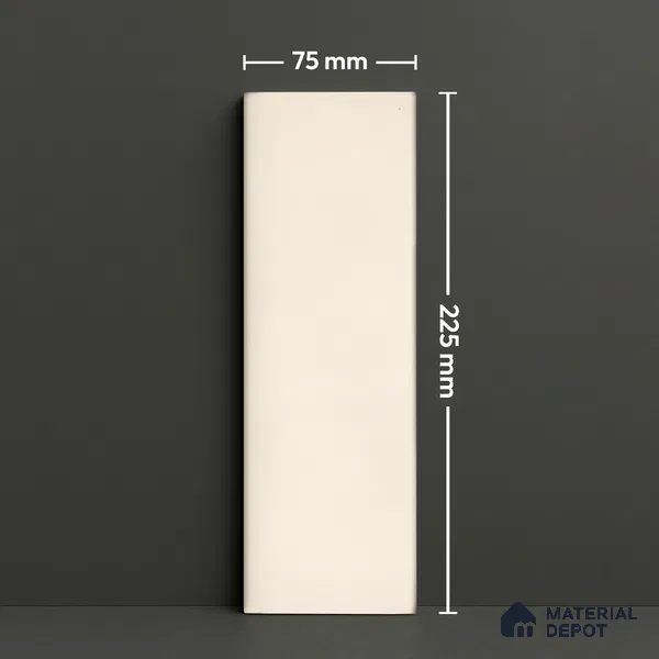 Plain Solid Look Tile TL 07615 Hook Bianco 9 inch x 3 inch Vitrified Matte Finish - 9 mm | 2 mm Spacer is Mandatory