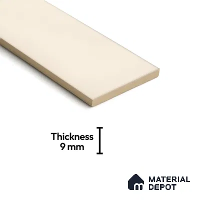 Plain Solid Look  Tile TL 07615 Hook Bianco 9 inch x 3 inch Vitrified Matte Finish - 9 mm  | 2 mm Spacer is Mandatory