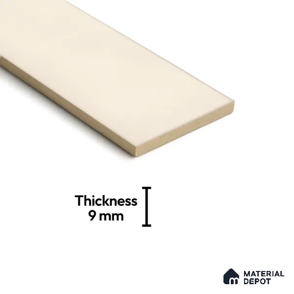 Plain Solid Look Tile TL 07615 Hook Bianco 9 inch x 3 inch Vitrified Matte Finish - 9 mm | 2 mm Spacer is Mandatory