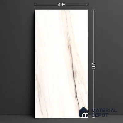 Marble Look Wall Tile TL 10049 Bianco Oro 8 ft x 4 ft Vitrified Glossy Finish - 9 mm | Random 3 | Adhesive and Spacers Must be Used During Installation
