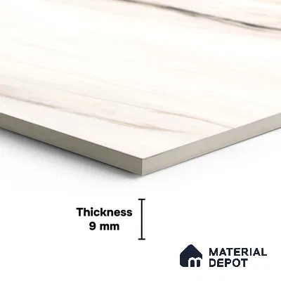 Marble Look Wall Tile TL 10049 Bianco Oro 8 ft x 4 ft Vitrified Glossy Finish - 9 mm | Random 3 | Adhesive and Spacers Must be Used During Installation