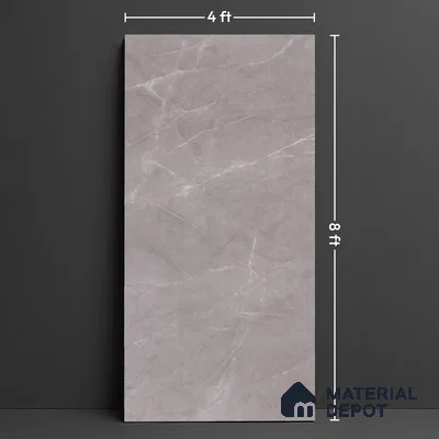 Marble Look Wall Tile TL 10052 Pulpis Grey 8 ft x 4 ft Vitrified Glossy Finish - 9 mm | Random 3 | Adhesive and Spacers Must be Used During Installation