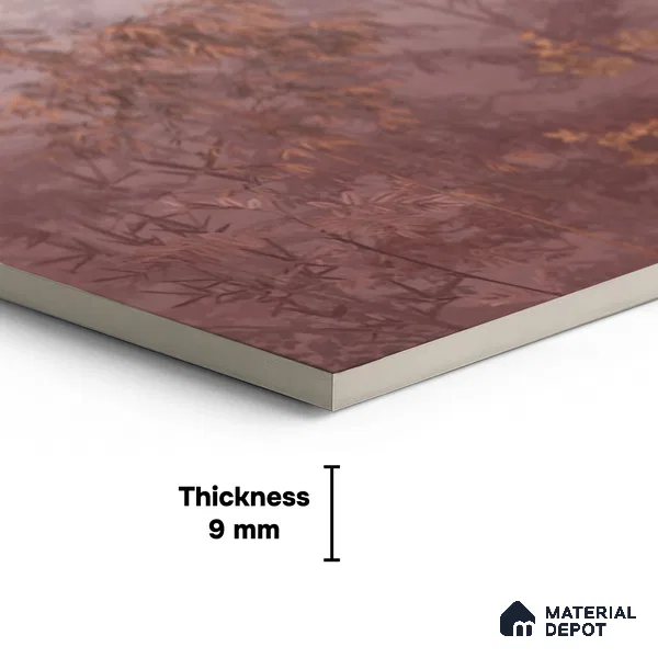 Floral Wall Tile TL 10051 B Fairy Art Decor B 8 ft x 4 ft Vitrified Matte Finish - 9 mm | Random 3 | Adhesive and Spacers Must be Used During Installation