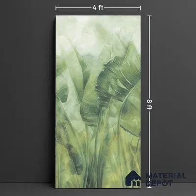 Floral Wall Tile TL 10053 Lily Leaf Decor A 8 ft x 4 ft Vitrified Matte Finish - 9 mm | Random 3 | Adhesive and Spacers Must be Used During Installation
