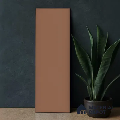 Subway Wall & Floor Tile TL 07668 B Plain Brown 8.8 Inch x 2.9 Inch Full Body Vitrified Matte Finish - 9 mm  | 2 mm Spacer is Mandatory (Sample)