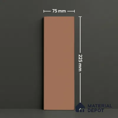 Subway Wall & Floor Tile TL 07668 B Plain Brown 8.8 Inch x 2.9 Inch Full Body Vitrified Matte Finish - 9 mm  | 2 mm Spacer is Mandatory (Sample)