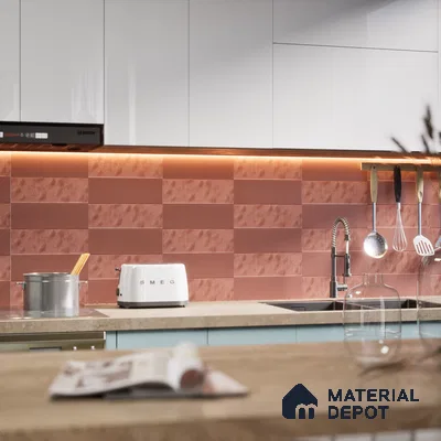 Subway  Tile TL 07668 C Retro Cranberry 8.8 Inch x 2.9 Inch Full Body Vitrified Matte Finish - 9 mm  | 2 mm Spacer is Mandatory