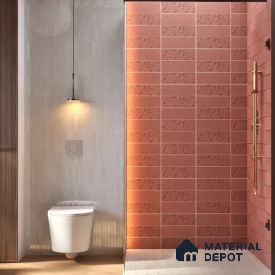 Subway  Tile TL 07668 C Retro Cranberry 8.8 Inch x 2.9 Inch Full Body Vitrified Matte Finish - 9 mm  | 2 mm Spacer is Mandatory