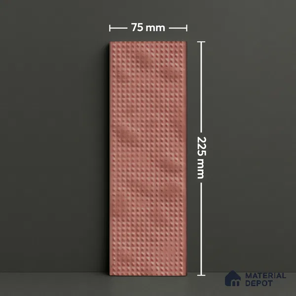 Subway Tile TL 07668 C Retro Cranberry 8.8 Inch x 2.9 Inch Full Body Vitrified Matte Finish - 9 mm | 2 mm Spacer is Mandatory