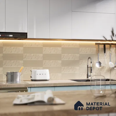 Subway  Tile TL 07668 G Retro Ochre 8.8 Inch x 2.9 Inch Full Body Vitrified Matte Finish - 9 mm  | 2 mm Spacer is Mandatory