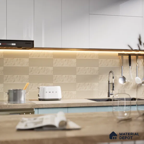Subway  Tile TL 07668 G Retro Ochre 8.8 Inch x 2.9 Inch Full Body Vitrified Matte Finish - 9 mm  | 2 mm Spacer is Mandatory