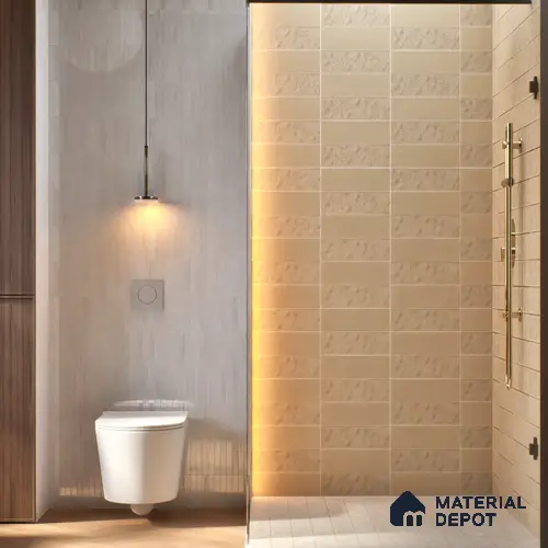 Subway Wall & Floor Tile TL 07668 H Plain Ochre 8.8 Inch x 2.9 Inch Full Body Vitrified Matte Finish - 9 mm