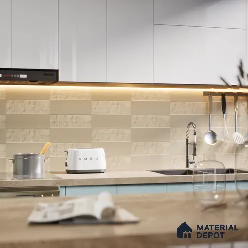 Subway Wall & Floor Tile TL 07668 H Plain Ochre 8.8 Inch x 2.9 Inch Full Body Vitrified Matte Finish - 9 mm