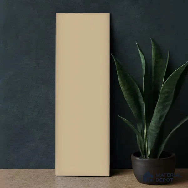 Subway Wall & Floor Tile TL 07668 H Plain Ochre 8.8 Inch x 2.9 Inch Full Body Vitrified Matte Finish - 9 mm