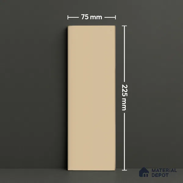 Subway Wall & Floor Tile TL 07668 H Plain Ochre 8.8 Inch x 2.9 Inch Full Body Vitrified Matte Finish - 9 mm