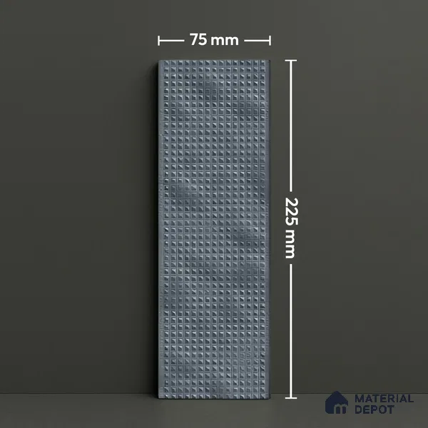 Subway  Tile TL 07668 K Retro Slate Blue 8.8 Inch x 2.9 Inch Full Body Vitrified Matte Finish - 9 mm  | 2 mm Spacer is Mandatory