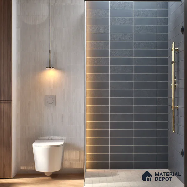 Subway Wall & Floor Tile TL 07668 L Plain Slate Blue 8.8 Inch x 2.9 Inch Full Body Vitrified Matte Finish - 9 mm