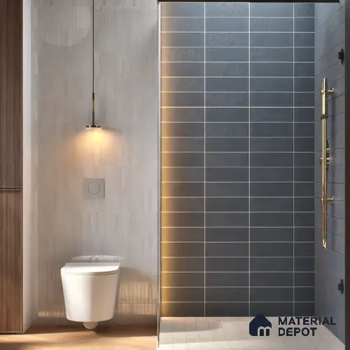 Subway Wall & Floor Tile TL 07668 L Plain Slate Blue 8.8 Inch x 2.9 Inch Full Body Vitrified Matte Finish - 9 mm