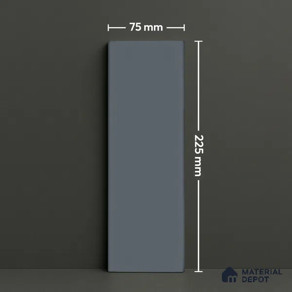 Subway Wall & Floor Tile TL 07668 L Plain Slate Blue 8.8 Inch x 2.9 Inch Full Body Vitrified Matte Finish - 9 mm