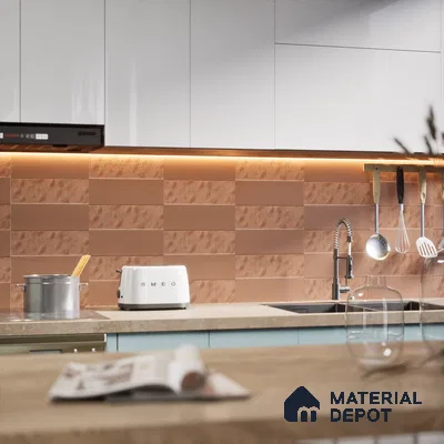 Subway  Tile TL 07668 Retro Brown 8.8 Inch x 2.9 Inch Full Body Vitrified Matte Finish - 9 mm  | 2 mm Spacer is Mandatory