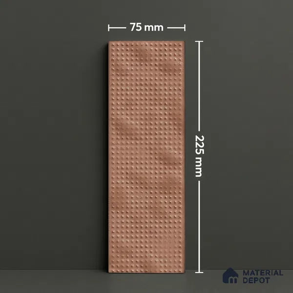 Subway Tile TL 07668 Retro Brown 8.8 Inch x 2.9 Inch Full Body Vitrified Matte Finish - 9 mm | 2 mm Spacer is Mandatory
