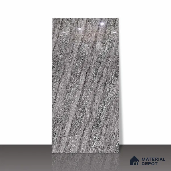 Marble Floor & Wall Tile TL 02195 B Alexa Grey 4 ft x 2 ft Glossy Finish Vitrified Tile - 9 mm