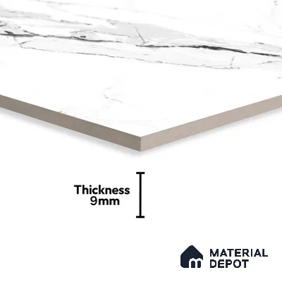 Marble Floor & Wall Tile TL 02195 A Tinct White 4 ft x 2 ft Glossy Finish Vitrified Tile - 9 mm (Random 5 )