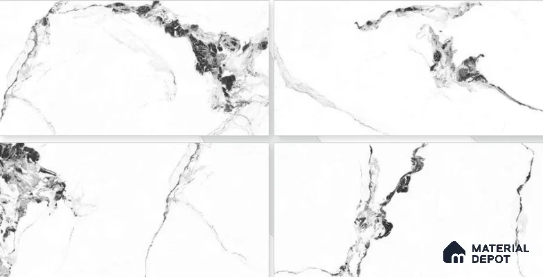 Marble Floor & Wall Tile TL 02195 A Tinct White 4 ft x 2 ft Glossy Finish Vitrified Tile - 9 mm (Random 5 )