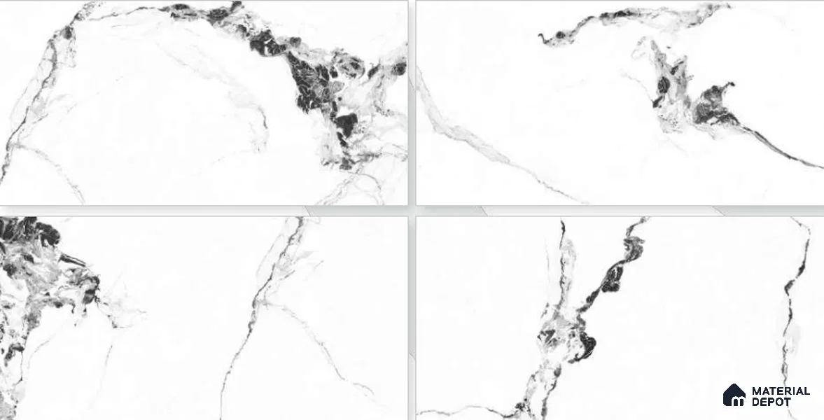 Marble Floor & Wall Tile TL 02195 A Tinct White 4 ft x 2 ft Glossy Finish Vitrified Tile - 9 mm (Random 5 )
