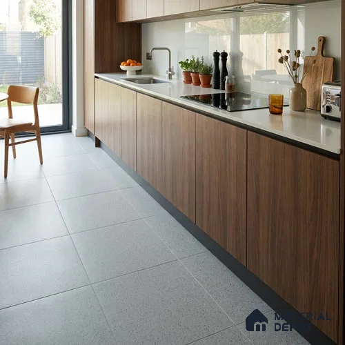 Terrazzo Floor Tile TL 00002 Polo Silver 600 x 600 mm Plain Look Matte Finish Anti Skid Outdoor Vitrified Parking Tile - 12 mm